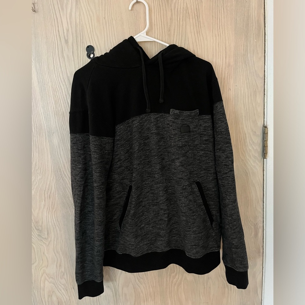 black and grey billabong hoodie sweatshirt size M